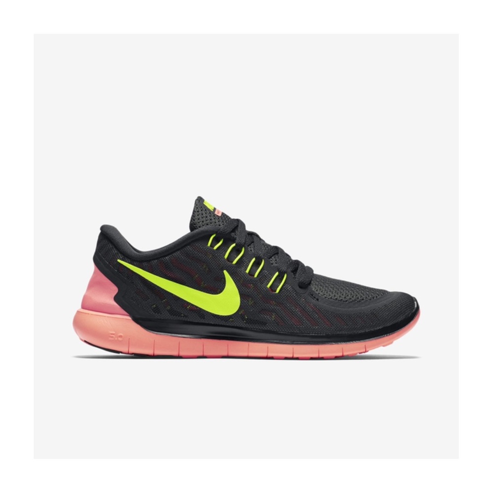 {NIKE} Women’s Free RN in Black, Orange and Yellow